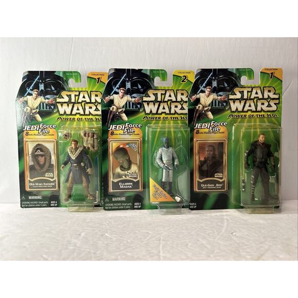 Star Wars Power of the Jedi Action Figure Lot Obi-Wan Qui-Gon Ellorrs Madak NIB - Picture 1 of 13